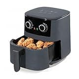 4.4QT Air Fryer. Your All-in-One Culinary Solution. Air Fry, Roast, Bake Or Grill. Adjustable Temperature And Time, Hot Air Technology And Dishwasher Safe, 1400W, Grey