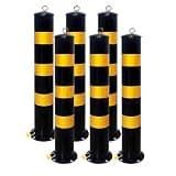 YHdtUO Removable Safety Bollard with Embedment Sleeve and Padlock for Warehouse Protection,6pcs-yellow-800mm/31.5in,6pcs-yellow-800mm/31.5in