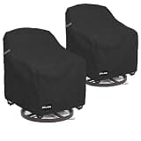 ANartcle Swivel Patio Chair Covers 2 Pack,Waterproof Heavy Duty Outdoor Chair Covers,Patio Swivel Chair Covers for Outdoor Furniture (30 W x 34 D x 38.5 H inches)Black.