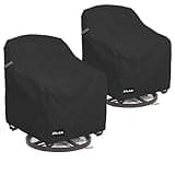 ANartcle Swivel Patio Chair Covers 2 Pack,Waterproof Heavy Duty Outdoor Chair Covers,Patio Swivel Chair Covers for Outdoor Furniture (30 W x 34 D x 38.5 H inches)Black.
