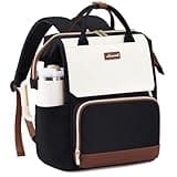 LOVEVOOK Laptop Backpack for Women with Giant Tumbler Holder Pocket, 15.6 inch Travel Work Backpack Purse for Nurse Teacher, Waterproof School Bag College Bookbag Cute Casual Daypack for Girls