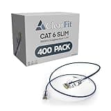 ClearFit Slim 400 Pack - 5 Foot Cat6 28AWG Ethernet Cable, Clear Boot, Cat 6 Internet, Data Center Rated, Blue, 5 Foot, by UNC Group