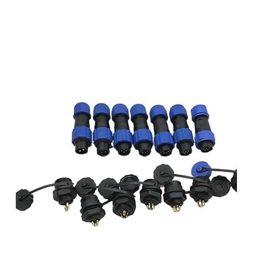 DWBPGVUN SP13 SP16 SP17 SP20 SP21 2PIN-12PIN Panel Waterproof Connectors Plug Socket IP68, Electrical Cable Wire Connector SP20 21 Docking,100SETS(Male Female)_5P