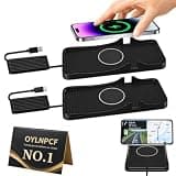 Wireless Car Charger Mat, Fast Charging Pad for Vehicle Console Tray, Non Slip Silicone Surface, Flat Phone Power Dock, USB Cord, Qi-Compatible Auto Accessory Daily Commute Dashboard Area(2pcs Set)