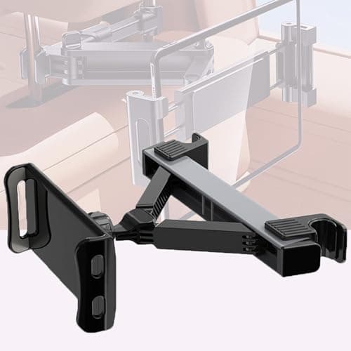 XDGDHSH Car Headrest Tablet Holder for Ford Bronco Expedition Ranger Maverick Fusion, 360° Rotating Adjustable Mount, Universal Foldable Tablet Stand with Extendable Arm for 4.7–12.9" Devices,B