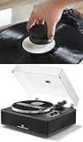ANGELS HORN Bluetooth Vinyl Record Player with Built-in Speakers & Record Weight Stabilizer Bundle