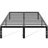 OLIXIS Metal Queen Bed Frame - 14in High with Storage Space, No Box Spring Needed with Sturdy Steel Slat Support, 2200LBS Heavy Duty for Easy Assembly, Black for Bedroom