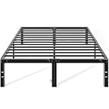 OLIXIS Metal Queen Bed Frame - 14in High with Storage Space, No Box Spring Needed with Sturdy Steel Slat Support, 2200LBS Heavy Duty for Easy Assembly, Black for Bedroom