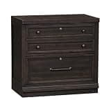 Pemberly Row Black Lateral File Cabinet, Chalkboard Finish, Rubberwood and Oak Veneer, Planked Top Panels, Antique Pewter Hardware, 2 Locking Drawers, Dust Proof Storage, Home or Office Filing