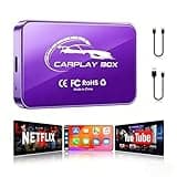 AI Box CarPlay, 3-in-1 Wireless CarPlay Adapter & Android Auto for OEM Wired Cars, Built-in Netflix/YouTube for Streaming, 5.8GHz WiFi, Convert Wired to Wireless, Plug & Play Violet