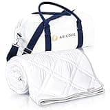 Aricove Cooling Weighted Blanket, 12 lbs, Twin Size for Adults, Luxury Heavy Blanket, Silky Soft Bamboo Viscose, 48x72 inches, Machine Washable, White