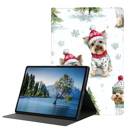 DHEEBFWE Case for iPad Pro 11 Inch (M5) 2025/ (M4) 2024,Slim Lightweight PU Leather Cover with Auto Wake/Sleep.Christmas Yorkie