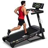 Heavy Duty Treadmill for Home, 20-Level Auto Incline Treadmill 500 LB Capacity, 12 MPH, 20" x 50" Running Area, LED Display, Bluetooth Speaker, Foldable with App