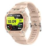 HT34 Rugged Smartwatch with Bluetooth Calling, Heart Rate Monitor, Pedometer, Sleep Tracking, 3ATM Waterproof, Outdoor Sports (Pink)