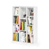 Furinno LUDER Book Shelf, 11-Cube Bookshelf, Reversible Bookcase, 9.4 x 29.1 x 41.7, Easy Assembly, for Living Room, Bedroom, Home Office, White