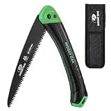 MOSSY OAK Folding Saw - 7 Inch Hand Saw with Pouch, D6A and M2 Bimetal Saw Blade, Pruning Saw Camping Saw Folding Hand Saw for Tree, Wood, and Limb Cutting