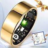 Kuxlagz Smart Ring Health Tracker for Women Men, Sleep Tracker with Heart Rate,SPO₂,Blood Pressure, Fitness Ring for Activity Monitoring, No Subscription, Step Tracker Ring for iOS&Android (Gold, #8)