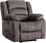 EBELLO Classic Power Recliner Chair, Oversized Electric Overstuffed Reclining Chair with Soft Cushion and Back, Sofa with Comfortable Armchair, Brown