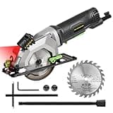 Extbtfor Power Circular Saw,4.8A Mini Circular Saw with Laser Guide,4000RPM Corded Saw Equipped with 1 Pc 4-1/2" Blades,Maximum Cutting 1-11/16" at 90° and 1-1/8"at 45° for Wood, Soft Metal, Plastic
