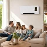 Quick Cool Wall Mounted Air Conditioner, 2 in 1 Portable Ac Heater Fan with Remote Control, Mini Cooling Heating System Air Cooler for Bedroom Office Living Room Kitchen