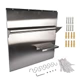 QJMUS Range Backsplash with Shelf 29.5 x 29.5 Inch, Stainless Steel Range Hood Wall Shield with Storage Shelf and Knife Rack for Kitchen