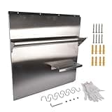 QJMUS Range Backsplash with Shelf 29.5 x 29.5 Inch, Stainless Steel Range Hood Wall Shield with Storage Shelf and Knife Rack for Kitchen
