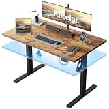 Klicelor Electric Standing Desk 48 Inch, Height Adjustable Desk for Home Office, Sit Stand Up Rising Computer Table with Memory Preset, Rustic Brown