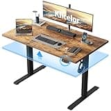 Klicelor Electric Standing Desk 48 Inch, Height Adjustable Desk for Home Office, Sit Stand Up Rising Computer Table with Memory Preset, Rustic Brown