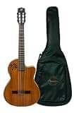 Bamboo Pro Slim Koa Electro-Acoustic Guitar with Padded Case, 39 Inches, Koa Wood, Classical Guitar, Half Box
