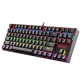 Redragon K552 Mechanical Gaming Keyboard, 87-Key Compact, LED Gaming Keyboard with Red Switches, Anti-Ghosting, Metal Frame for PC Gaming & Typing, Beginner-Friendly (Black)
