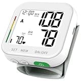 Blood Pressure Monitor Rechargeable Monitors for Home Use Large LCD Display Adjustable Wrist Cuff 4.92-8.46 Inch Machine 240 Sets Memories with Carrying Case