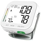 Blood Pressure Monitor Rechargeable Monitors for Home Use Large LCD Display Adjustable Wrist Cuff 4.92-8.46 Inch Machine 240 Sets Memories with Carrying Case