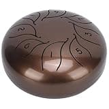 Omquot 5.5 Inch Carbon Steel Alloy Tongue Drum with Clear Notes for Ethereal Sound Portable Kit with Mallet for Home Party (Bronze)