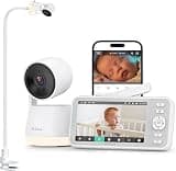 Dr.Care LumiView Smart WiFi Baby Monitor with Clip Mount - 5" 1080P FHD & 2K Camera App Control, Privacy Mode, 5000mAh Removable Battery, Cry & Motion Alerts, HD Night Vision, RGB Night Light