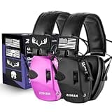 ZOHAN Electronic Shooting Earmuffs Built in Ambient Sound Amplifier, Hearing Protection for Shooters, NRR 23dB Noise Reduction, Ideal Gun Range Ear Protection Headphones for Hunting-Black&Purple