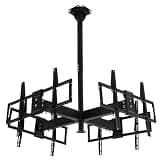 Triple Screen TV Ceiling Mount | Multi-Display Commercial Grade Ceiling Bracket for Three Flat Screen Displays | Adjustable Height, for 32-70 Inch Flat Screen, 330 Lbs Capacity