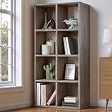 CAPHAUS 8-Cube Storage Organizer Shelf Bookcase, Dark Grey, 11-Inch