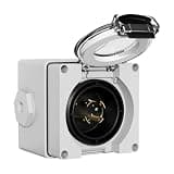 YICTENCRD 30 Amp Generator Power Inlet Box, NEMA L14-30P 125/250V 7500W Twist Lock Inlet Plug with Cover, 3 Pole 4 Wire Grounding, Weather Resistant Outdoor Power Inlet for Generator, ETL Listed