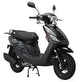 X‑PRO Bora 50cc Gas Moped– 49.5cc 4‑Stroke Engine, CVT, Electric & Kick Start, Aluminum Wheels, Front Disc & Rear Drum Brakes, DOT/EPA Approved Lightweight Moped for Adults & Teens (Black)