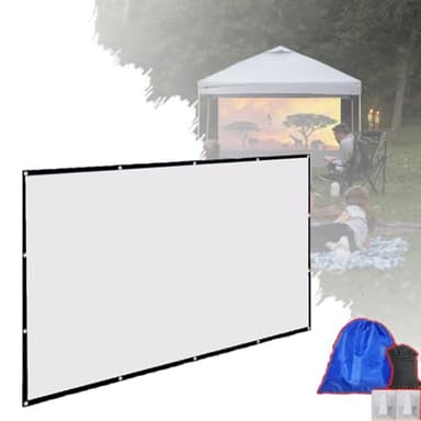 NILZA Outdoor Projector Screen Folding Projection Screen 50" 80" 120" 200" 250" Portable Projector Movie Screen for Camping/Office/Party/Double Sided Projection(60inch-4:3)