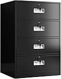 ntumLeap Slim Metal Filing Cabinet-4 Drawer Vertical Steel Storage Unit for Home & Office,Secure Document,Space-Saving Design for Efficient Filing,