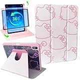 Cute iPad Case with Rotating Stand Compatible with iPad (A16) 11th Generation 11 Inch 2025 & iPad 10th Gen 10.9 Inch 2022, Protective Folio Tablet Cover for Women Girls Teens Kids Girly
