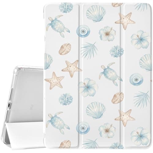 JOYLAND Starfish Case for iPad A16 11th Generation Case 11 Inch 2025/iPad 10th Gen 2022 10.9 inch with Pencil Holder,Trifold Stand Protective Cover with Soft TPU Back,White