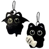 Tanxier 2 Pack Black Cat Plush Keychain Purse Charm,Cute Bag Charm Gift For Handbags Backpacks Purse