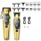 DAXXIN Hair Clippers, 2PCS Professional Clipper Barber Salon Electric Hair Trimmer for Precision Haircut Fading and Styling
