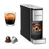 CHULUX RectoCafé Espresso Machine for Nespresso Original Capsule Pod, 20 Bar Professional Italian Pump Coffee Machine, Extra Mini Espresso Maker for Home & Office, Stainless Steel and Black