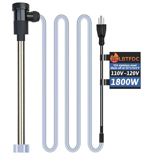 XCLBTFDC 1800W Portable Submersible Water Heater Electric Hot Tub & Pool Immersion Water Heater with 131℉ Temp Control, WiFi Timer for Bathtub, Swimming Pool, Spa, Above Ground Pool & baptismal Pool