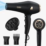 CONFU Hair Dryer Professional Ionic - Salon Blow Dryer with Diffuser for Women & Men - 5X Fast Drying 1875 Watt Powerful Hair Blow Dryer with Comb for Fast & Easy Styling