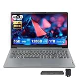 Lenovo IdeaPad Slim 3 15.6" HD Display Laptop, Intel Core i3-N305, 8GB LPDDR5, 1.12TB Storage(128GB UFS+1TB Docking Station Set), Intel UHD Graphics, Windows 11 Home, Numeric Keypad, WiFi 6, Grey