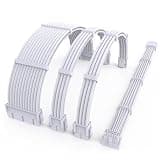 SIRLYR PSU Cable Extension Kit - PCIE 5.1 12VHPWR Cable,90 Degree 16 Pin GPU Adapter,Includes 24Pin ATX & 8Pin EPS,for RTX 5090/5080/5070ti & 4000 Series PC Build 16AWG White